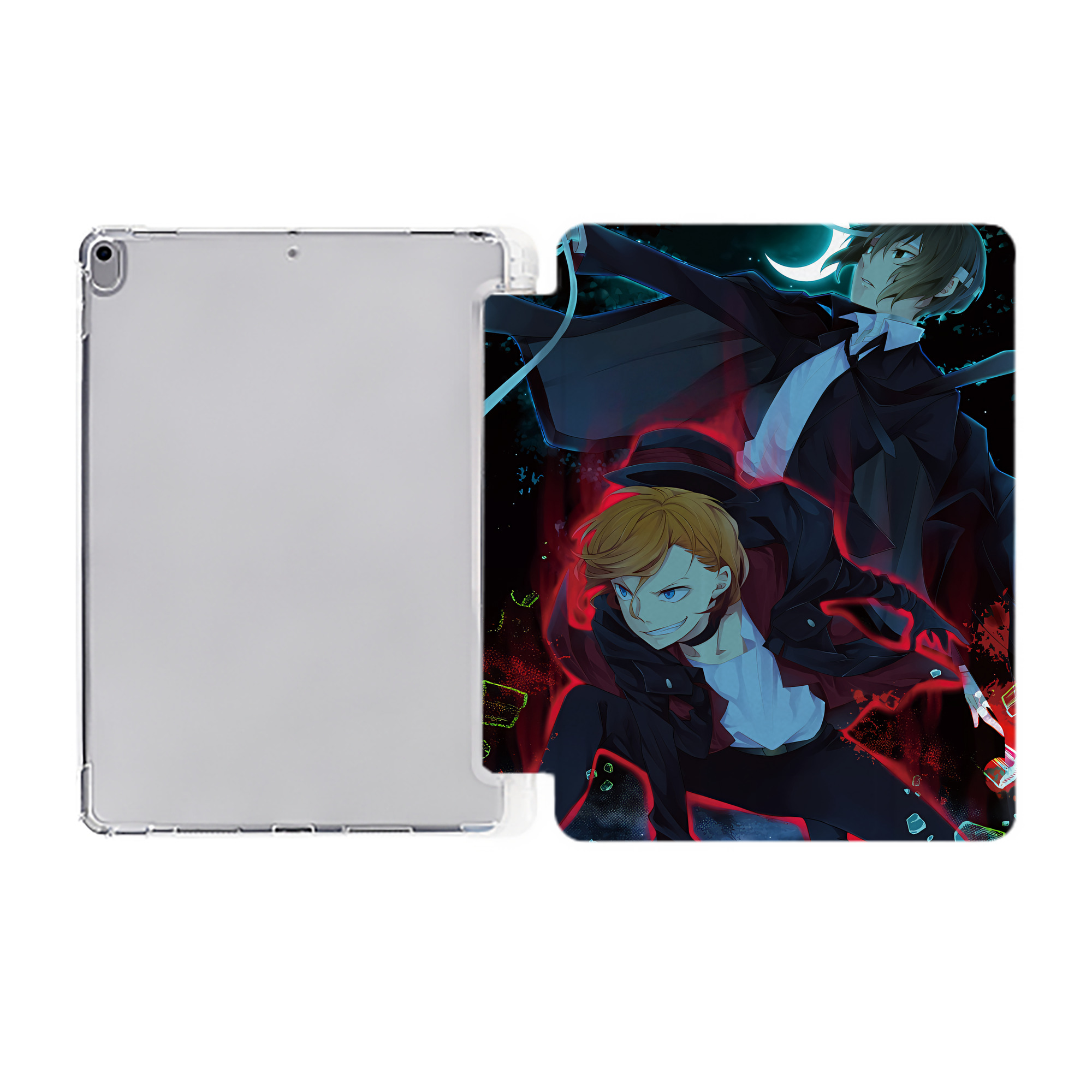 （画像用） 文豪ストレイドッグス Bungo Stray Dogs IPad ケース ペン収納付き 三つ折りスタンド PUレザー×シリコン 対応機種9.5/10.5/10.9インチ